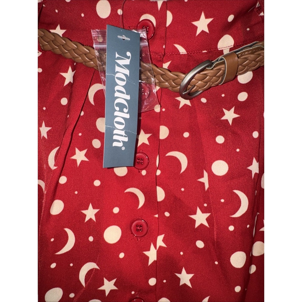 Modcloth Skirt Red Moon & Stars Large Whimsigoth Witch Cottage Core NWT - Picture 5 of 16